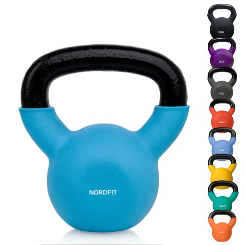 Lehecka+ Neoprene Coated Cast Iron Kettlebell Weights - Sizes 4kg to 20kg