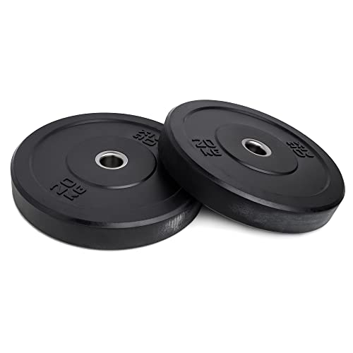 Lehecka-+ Olympic Bumper Weight Plates - Rubber Coated - 2 inch Barbell Weight Set
