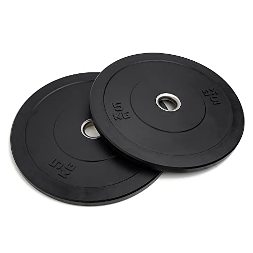 Lehecka-+ Olympic Bumper Weight Plates - Rubber Coated - 2 inch Barbell Weight Set