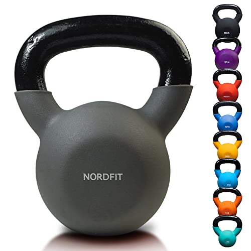 Lehecka+ Neoprene Coated Cast Iron Kettlebell Weights - Sizes 4kg to 20kg