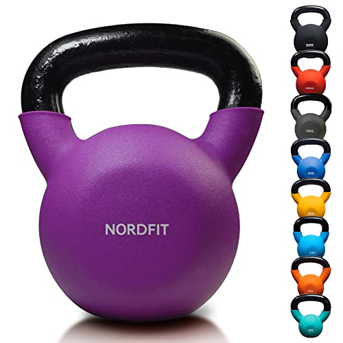 Lehecka+ Neoprene Coated Cast Iron Kettlebell Weights - Sizes 4kg to 20kg