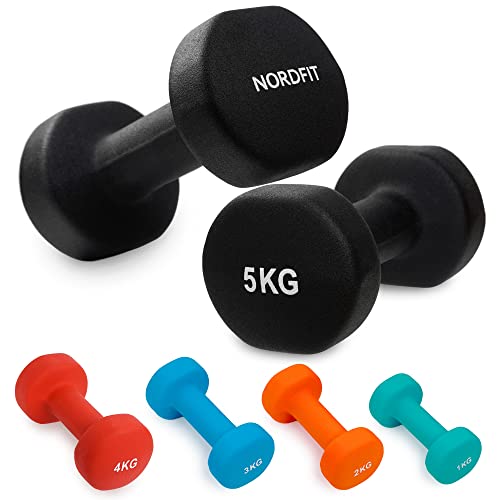 Neoprene+ Coated Cast Iron Dumbbells - Sizes 1-5kg, sold as pairs or a set
