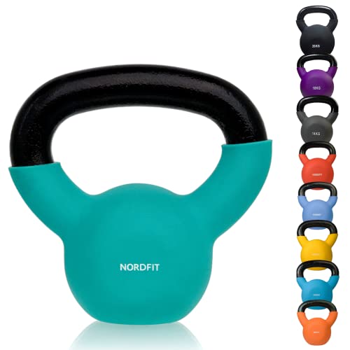 Lehecka+ Neoprene Coated Cast Iron Kettlebell Weights - Sizes 4kg to 20kg
