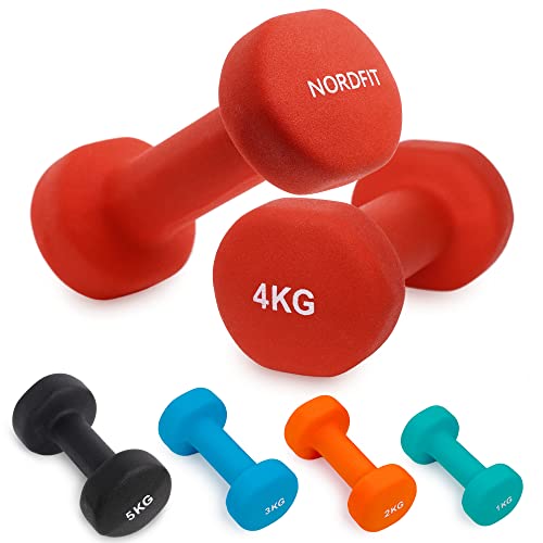 Neoprene+ Coated Cast Iron Dumbbells - Sizes 1-5kg, sold as pairs or a set