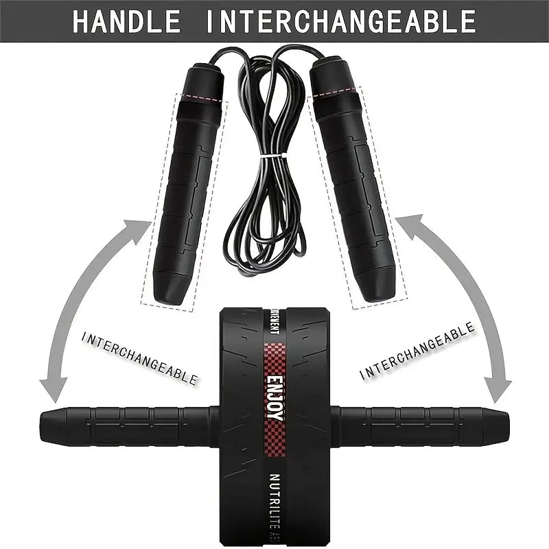 Ab Roller w/ Foam Handle - Core Exercise Equipment for Home Gym