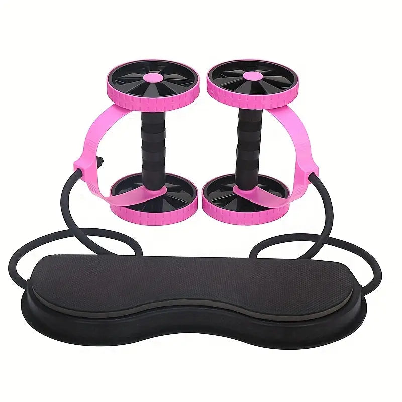 Ab Roller with Kneeling Pad & Tension Rope