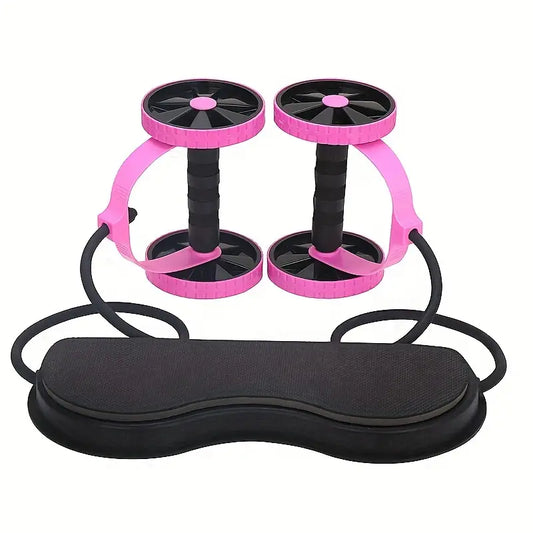 Ab Roller with Kneeling Pad & Tension Rope