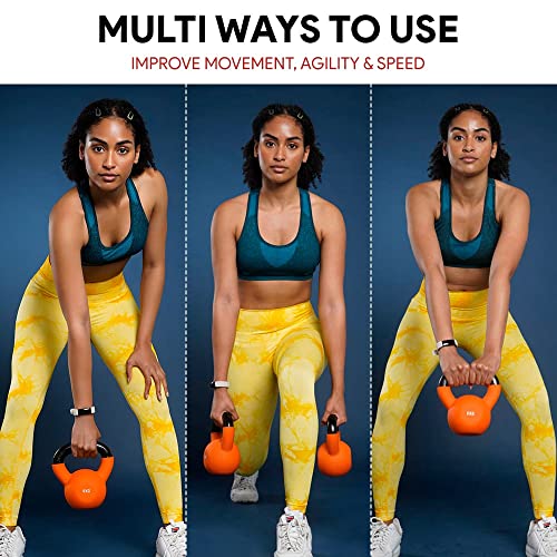 Lehecka+ Neoprene Coated Cast Iron Kettlebell Weights - Sizes 4kg to 20kg