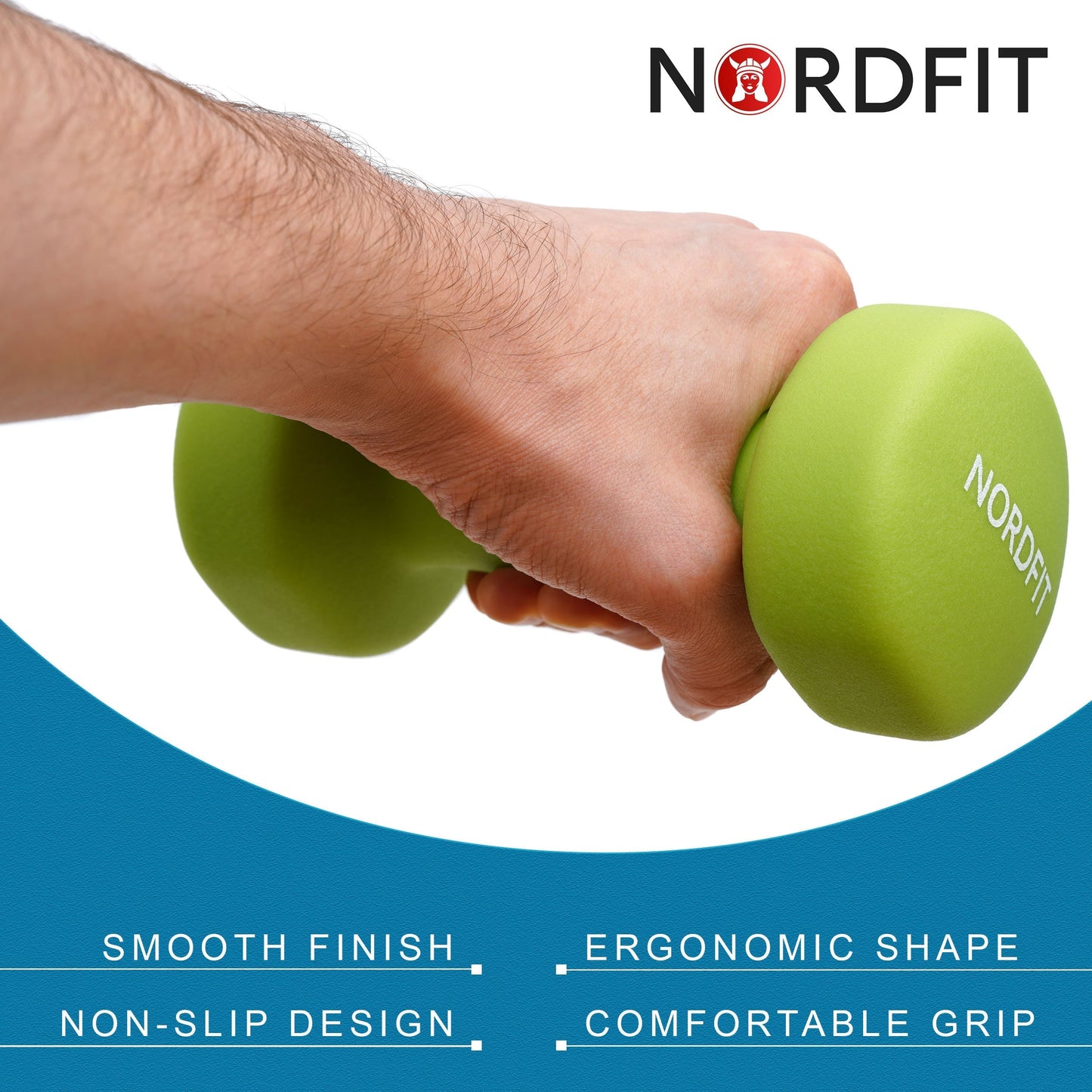Neoprene+ Coated Cast Iron Dumbbells - Sizes 1-5kg, sold as pairs or a set