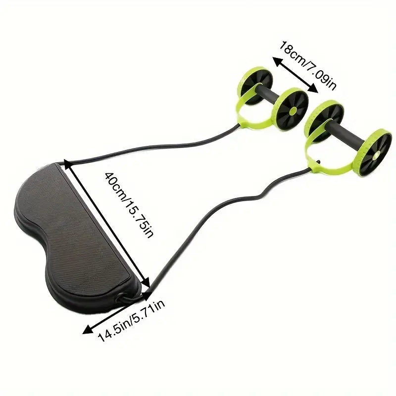 Ab Roller with Kneeling Pad & Tension Rope