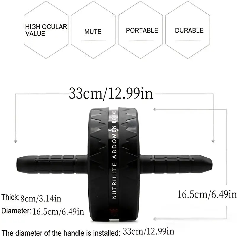 Ab Roller w/ Foam Handle - Core Exercise Equipment for Home Gym