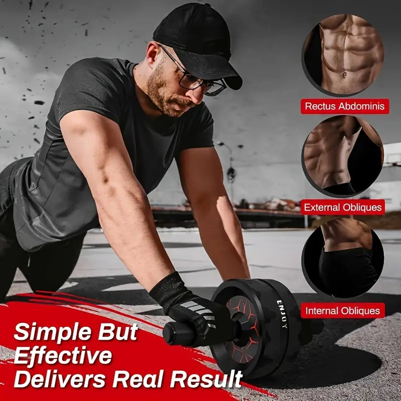 Ab Roller w/ Foam Handle - Core Exercise Equipment for Home Gym
